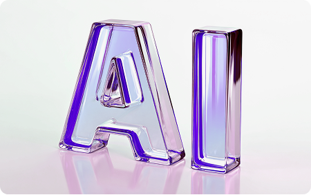 AI Tech Solutions 서비스를 상징하는 AI 글자 이미지